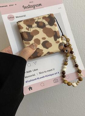 网红棕色豹纹适用华为pocket2折叠屏手机壳vivoX Flip手链三星zflip6肤感oppofindn3flip硬壳小米mixflip荣耀