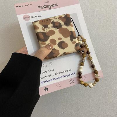 网红棕色豹纹适用华为pocket2折叠屏手机壳vivoX Flip手链三星zflip6肤感oppofindn3flip硬壳小米mixflip荣耀