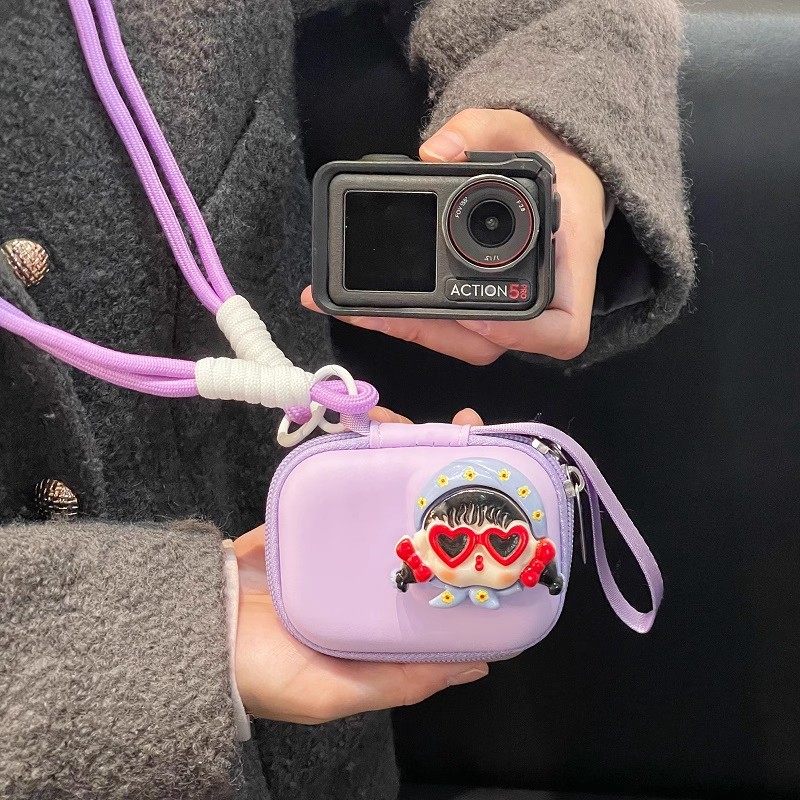 网红搞怪女孩适用大疆action6/5pro/4收纳包影石360AcePro2相机包