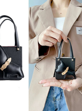 创意手提包式黑色法斗犬适用于华为p50pocket手机壳新款pockets折叠屏保护套p50宝盒小众pocket2可爱网红高档