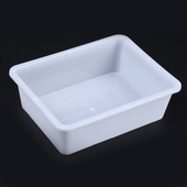 白色收纳盒长方形塑料盆凉菜洗菜盆麻辣烫菜品展示盒超市零食收纳