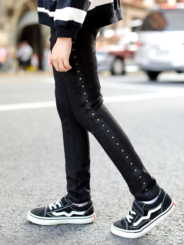 Neil Scarlett girls jeans 2019 new spring and autumn large children's children's suit Foreign school casual trousers tide