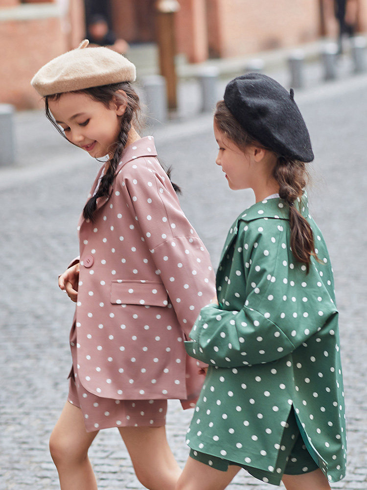 Neil Scarlett girls suit suit 2020 new spring and autumn big children's coat Foreign school children's suit two-piece tide