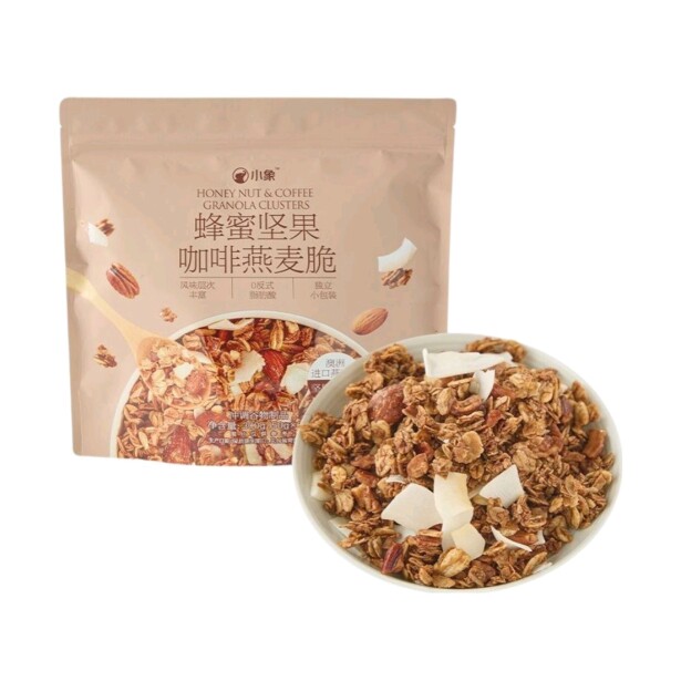 小象超市长沙代购小象蜂蜜坚果咖啡味燕麦脆300g(50g*6袋)