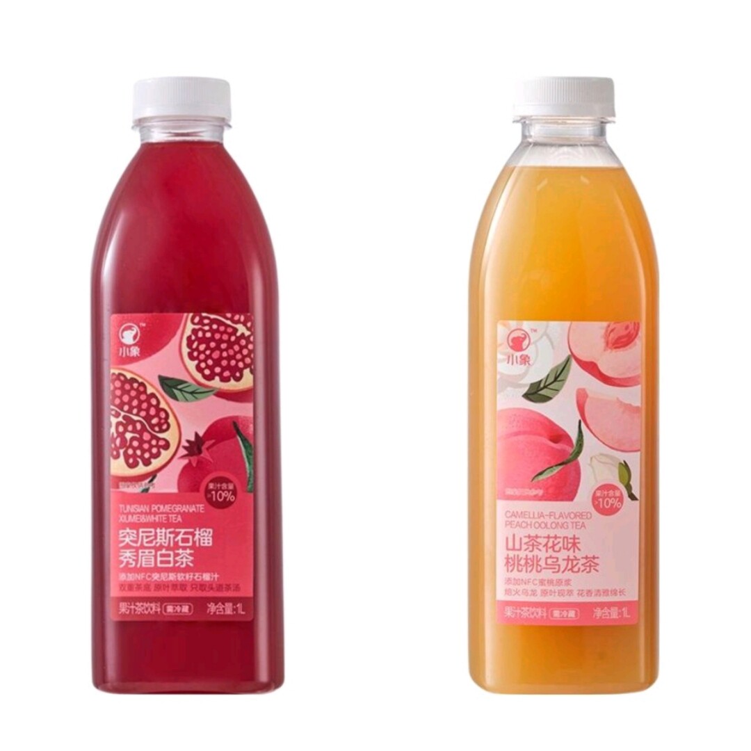 小象超市长沙代购突尼斯石榴秀眉白茶1L 山茶花味桃桃乌龙茶1L