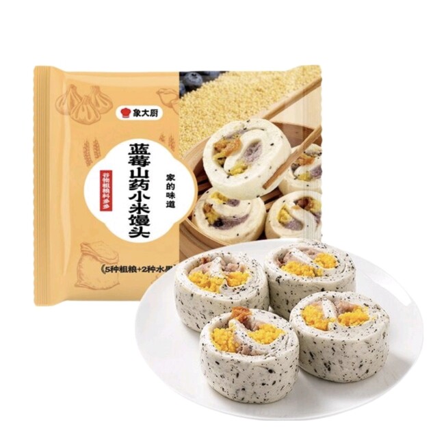 小象超市代购象大厨蓝莓山药小米馒头240g(4只)