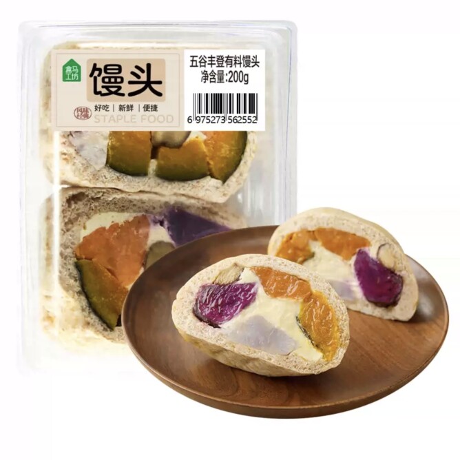 盒马工坊 五谷丰登有料馒头 200g