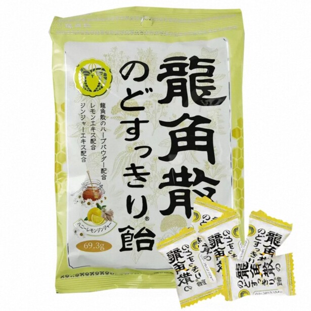 盒马代购 龙角散 蜂蜜柠檬生姜味薄荷草本润喉糖果80g日本进口