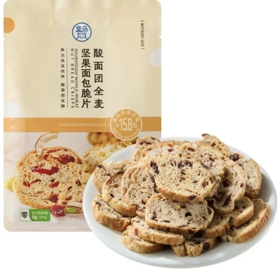 盒马代购酸面团全麦坚果面包脆片 120g