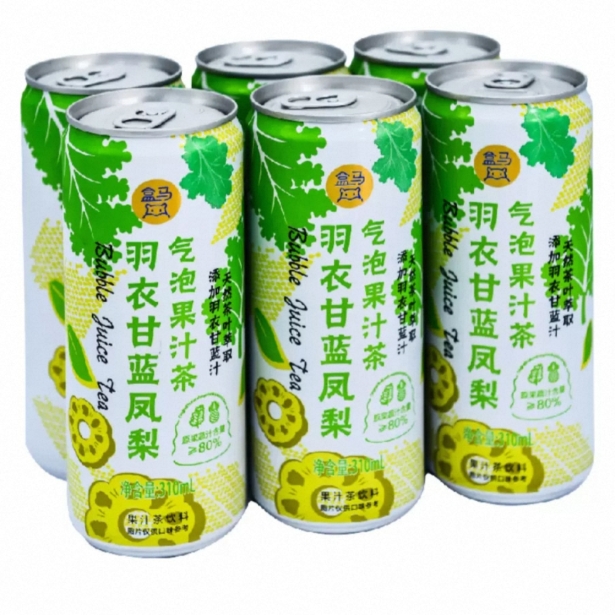 盒马 羽衣甘蓝凤梨气泡果汁茶310ml*6