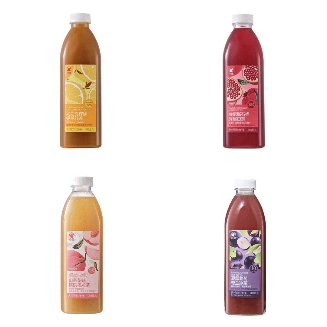 小象超市代购小象突尼斯石榴秀眉白茶1L 尤力克柠檬锡兰红茶1L