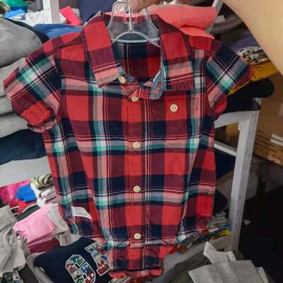 GAP夏季男幼童短袖连体衣