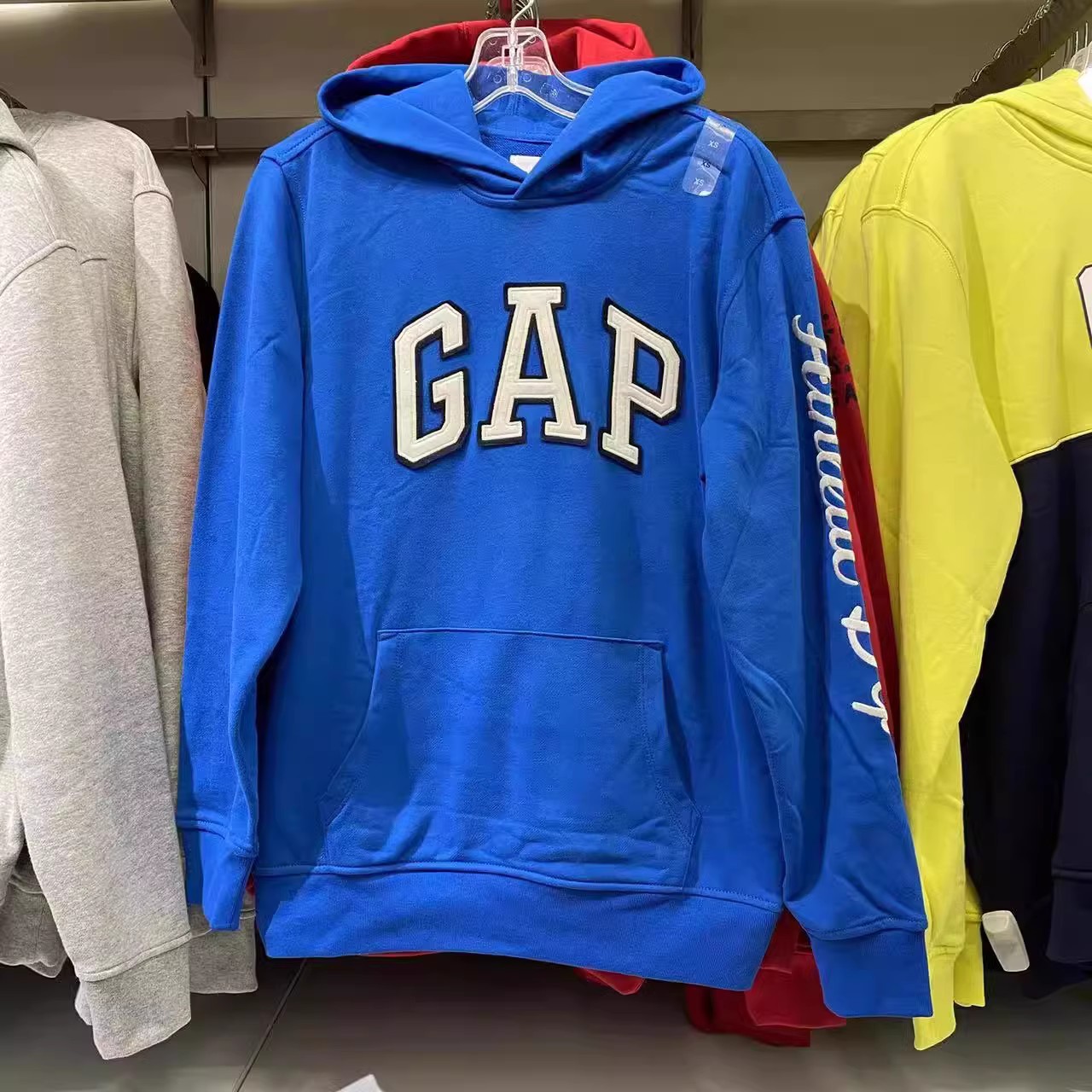 Gap男女装LOGO法式圈织软卫衣809007 秋季情侣装套头连帽上衣潮