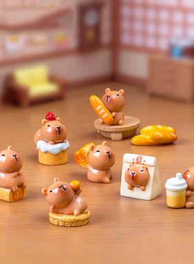 微景观树指工艺品创意娃娃屋可爱卡皮巴拉萌粒公仔桌面饰品小摆件