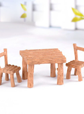 微景观盆栽方形桌椅树脂工艺品