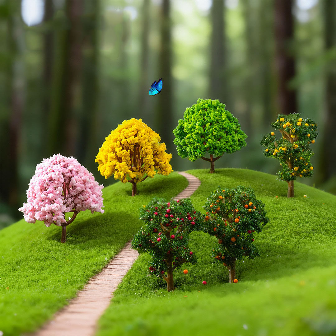 苔藓微景观树脂摆件园艺绿植造景仿真花仿真树山楂树橙子树柚子树