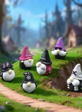 跨境新品微景观创意哥特风小矮人萌粒公仔 DIY装饰品迷你桌面摆件