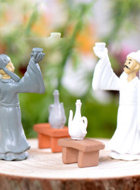 如意微景观复古怀旧风李白工艺品