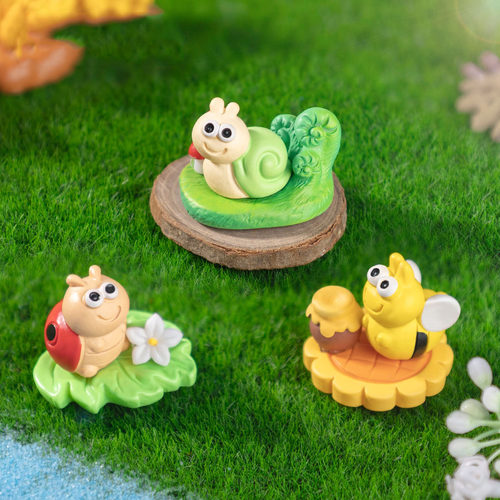 微景观创意可爱小昆虫小蜜蜂蜗牛园艺造景 DIY装饰品迷你树脂摆件