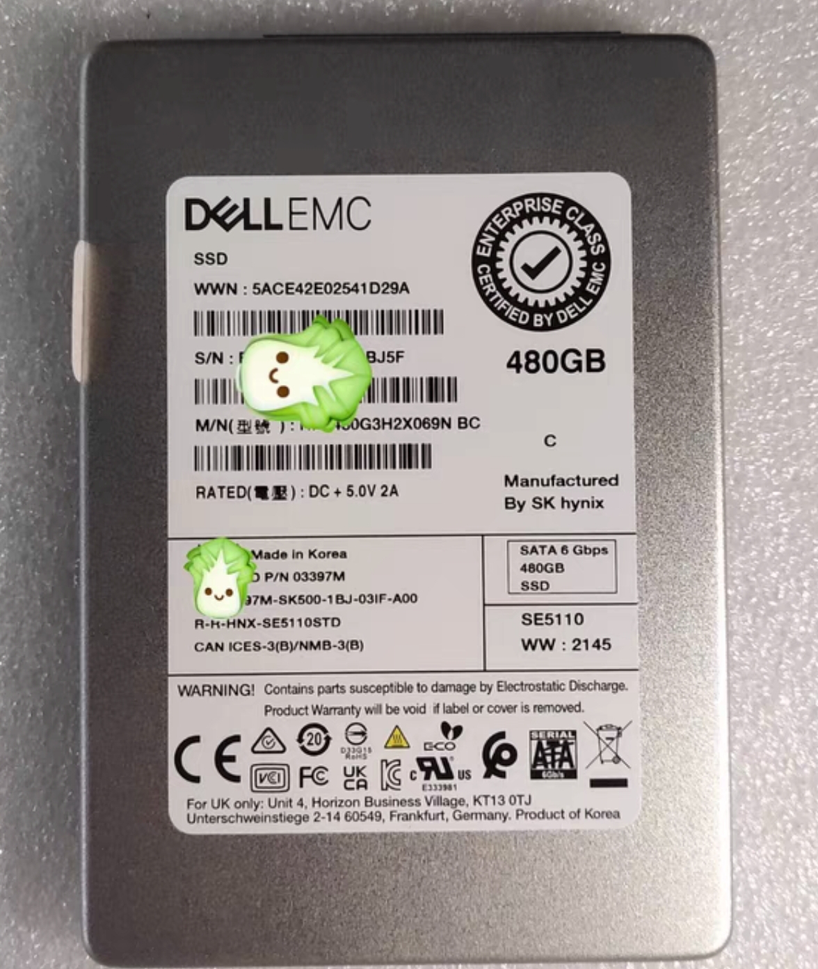 480G3397M固态硬盘Dell/戴尔