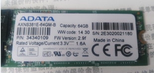2280 M.2固态 64GB 全新AData NGFF AXNS381E 64GM 威刚 64G