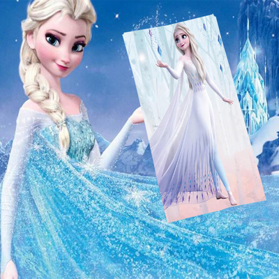 儿童小毛巾爱莎公主手帕巾柔软冰雪女皇洗手洗脸帕迪斯尼卡通浴巾