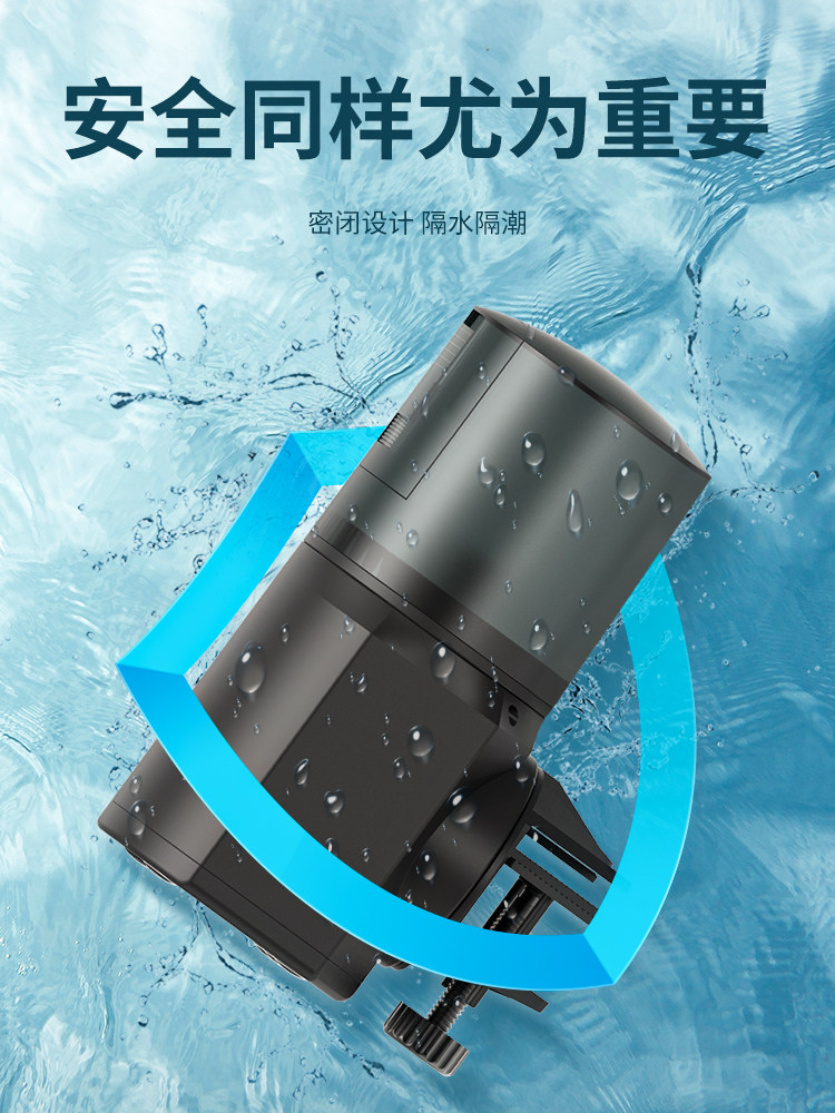 牧龙居鱼缸全自动喂食器数显温度内置充电式智能定时水族箱投食器