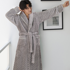 男士睡袍秋冬款珊瑚绒加厚加绒保暖冬季天晨袍男生睡衣家居服浴袍