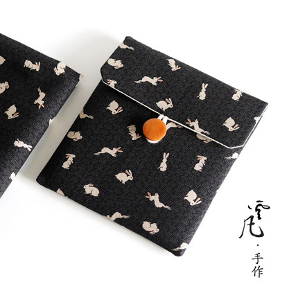 手工和风黑兔艺内胆包保护套适用于kobo libra2Clara colour bw