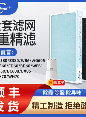 全套适配夏普空气净化器过滤网KC-BB60-W/W1/AE60/WB6/WE61滤芯