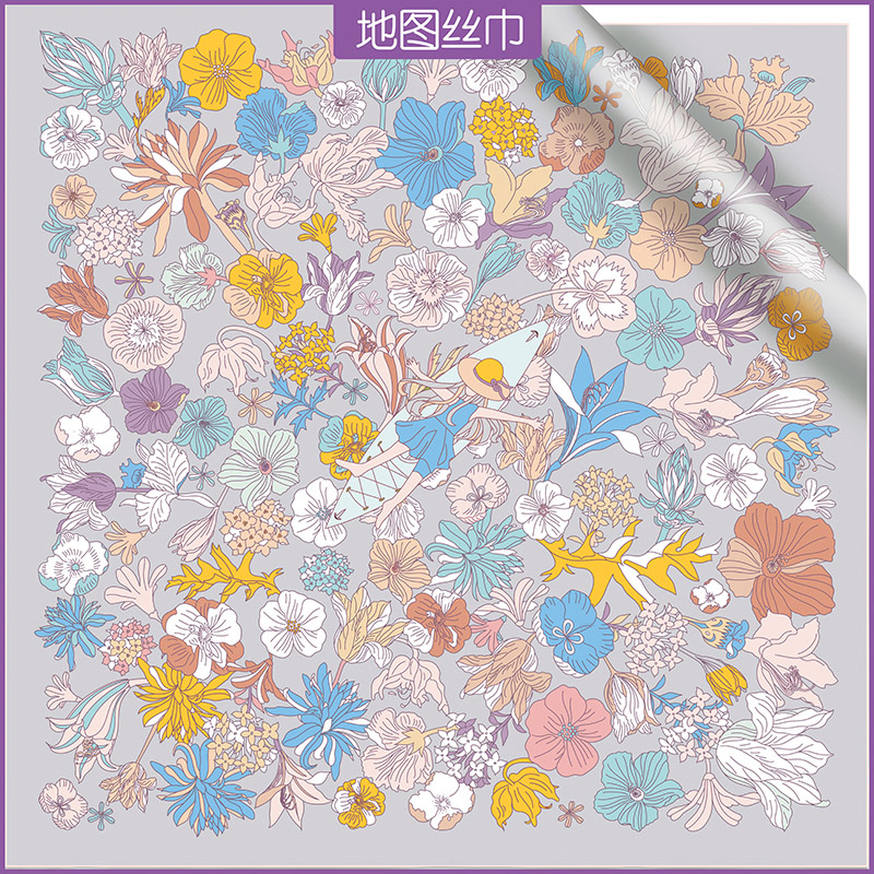 VIESCA春夏秋冬双面印花中方巾