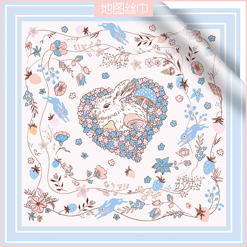 VIESCA春夏秋冬双面印花真丝丝巾