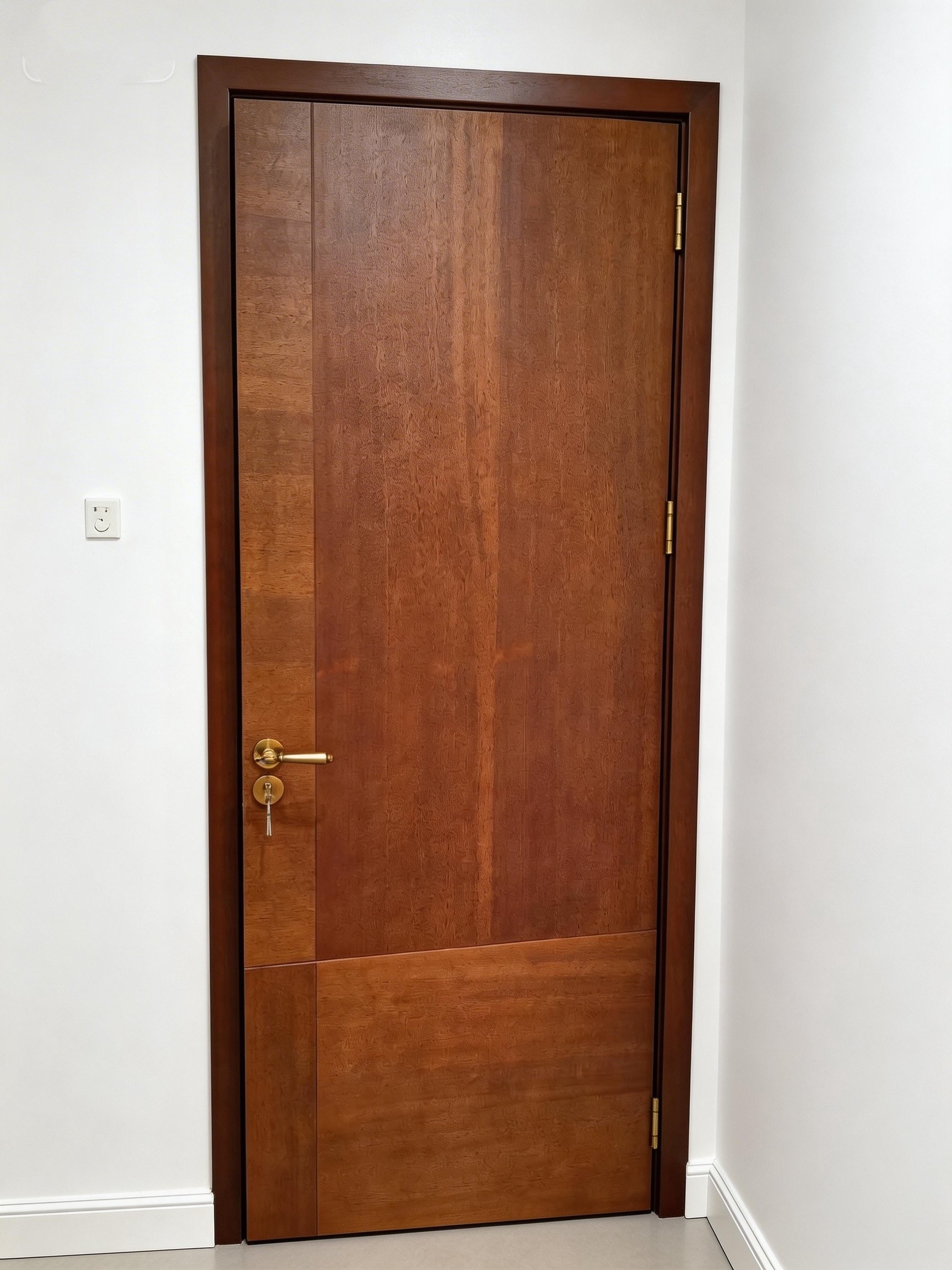 胡桃木对开烤漆门 实木门 家用卧室法式门原木门房门全国量尺安装