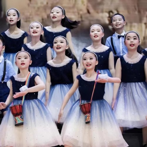 儿童合唱演出服朗诵礼服蓬蓬裙