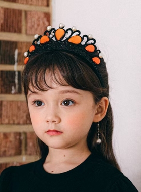 韩国儿童发饰PinkBerry女童女孩万圣节公主头饰水钻皇冠发卡发箍