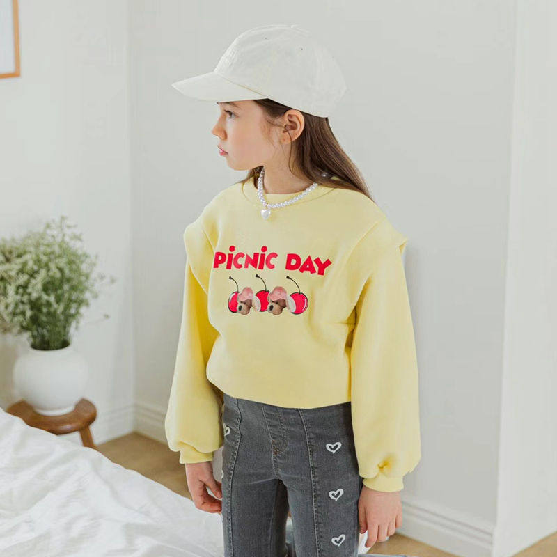 女童卫衣韩国童装BerryBerry2023春季宝宝大童卡通字母休闲T长袖