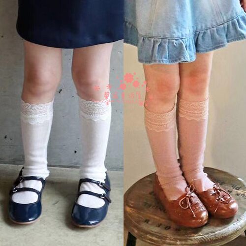 韩国进口淑女小公主中筒袜童装