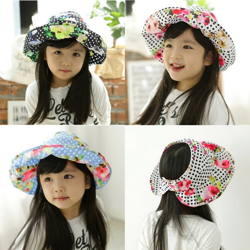 韩国进口幼童花朵可调节空顶帽