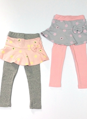 现货 韩国进口童装Perming2016春秋女童百搭时尚假两件打底裤裙裤