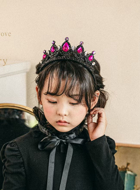 韩国儿童发饰PinkBerry女童女孩万圣节公主头饰水钻皇冠发卡发箍