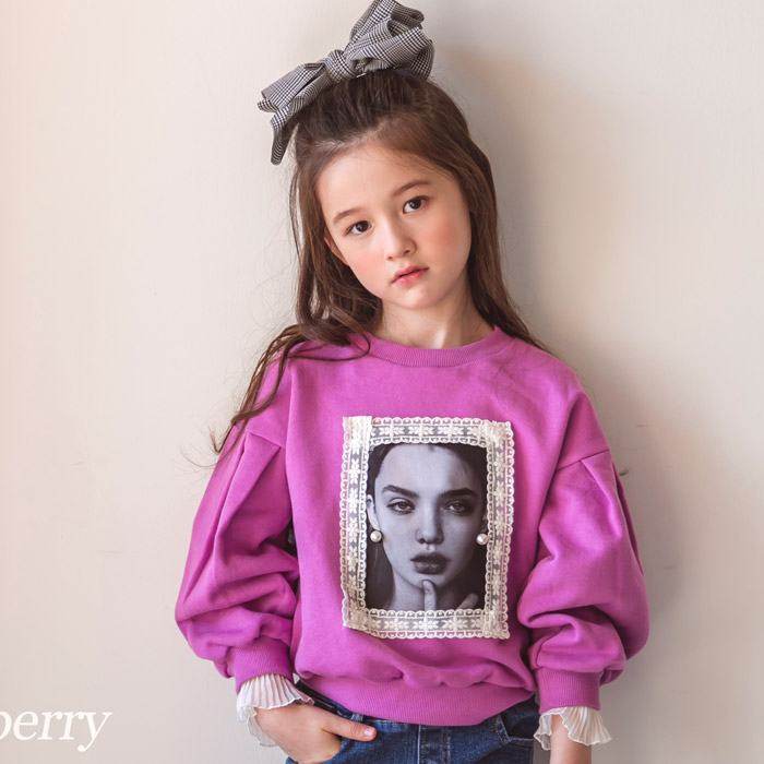现货 韩国进口童装正品BerryBerry2018秋女中大童卡通休闲卫衣