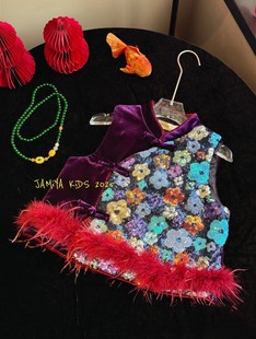 Jamiya女童新中式马甲25秋冬儿童女孩中国风坎肩外套女孩拜年服