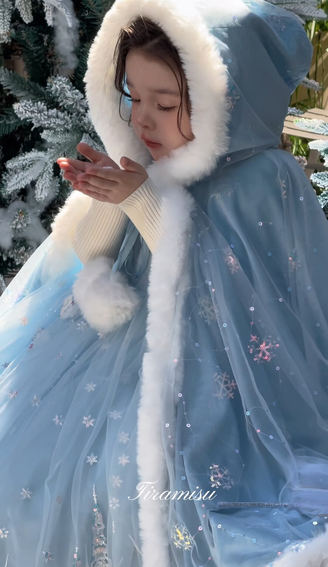 Tiramisu女童冰雪连衣裙2026秋冬新款儿童洋气宝宝周岁礼服公主裙