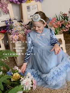 天空之城女童连衣裙2025秋冬新款儿童洋气新中式公主裙生日礼服