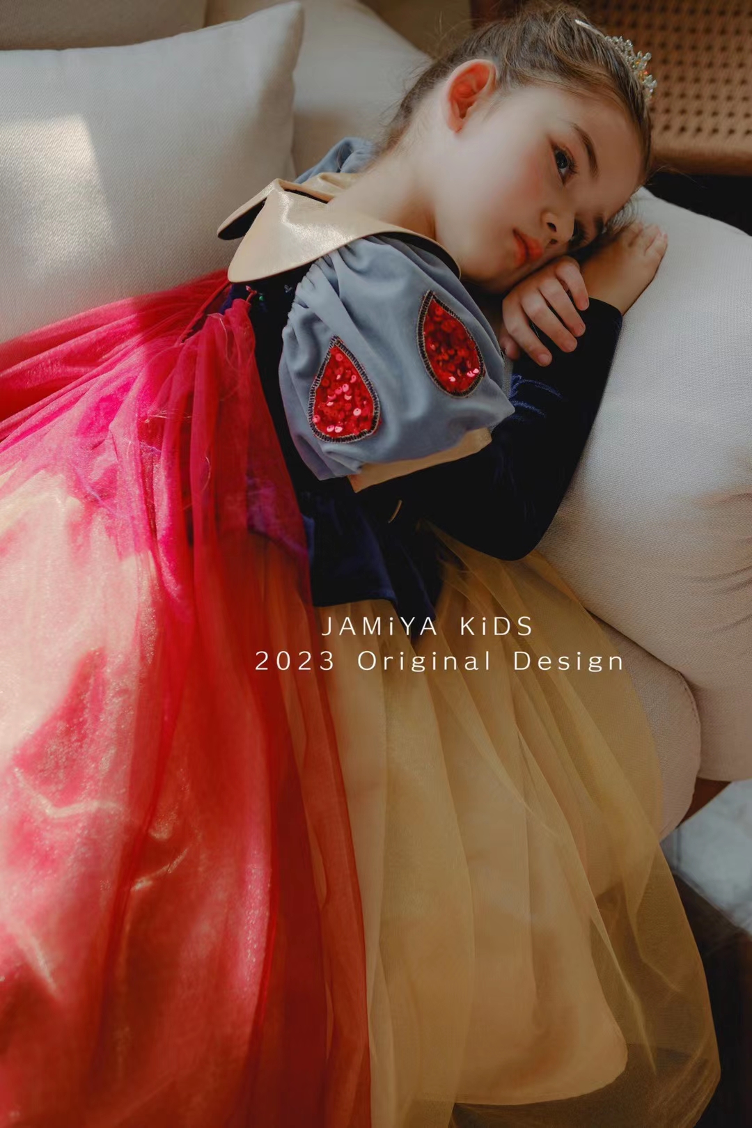 JA专柜品牌童装25秋冬新款女童宝宝公主裙披风连衣裙演出礼服