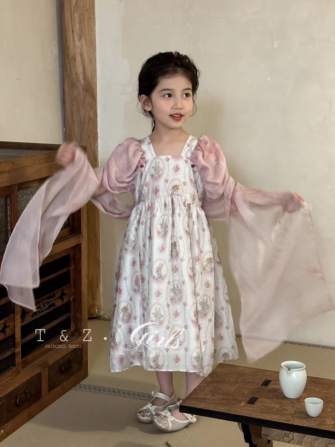 专柜品牌2026春夏女童气质仙女复古温柔古风连衣裙新中式国风礼服