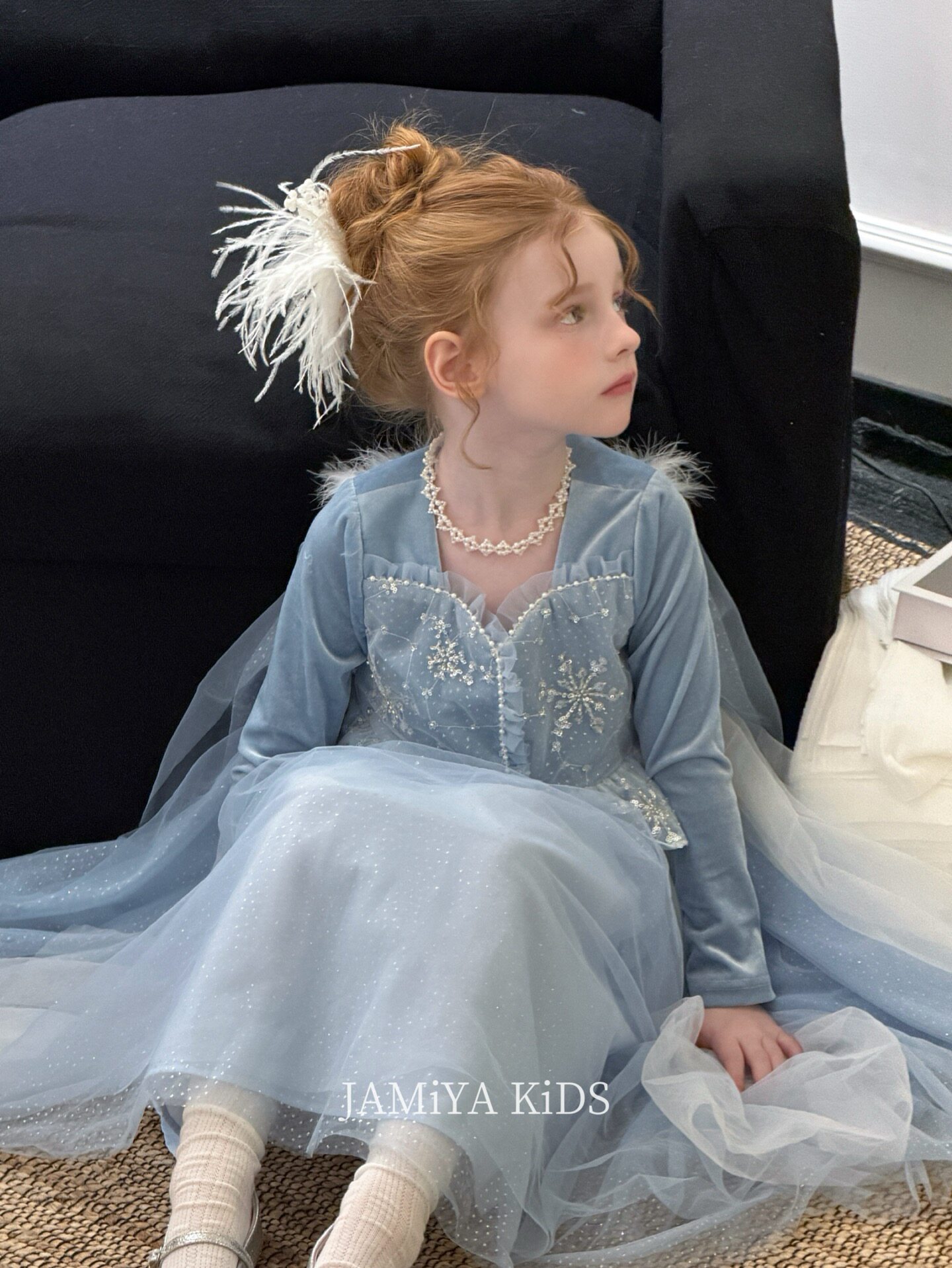Jamiya女童连衣裙2026秋冬新款儿童冰雪奇缘洋气公主裙礼服裙