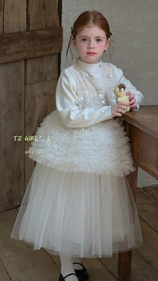 女童连衣裙25秋冬款儿童洋气小女孩礼服裙生日主题蛋糕纱裙背心裙