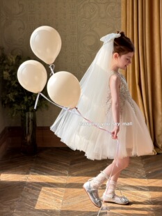 天空之城女童连衣裙2026春夏儿童花嫁公主裙女孩生日礼服蓬蓬纱裙