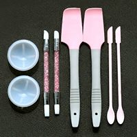 Набор из 8 кусочков прозрачной ложки + плавучие цветы + инструменты для смешивания